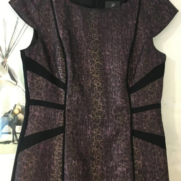 Adrianna Papell Leopard Purple Sheath Midi Dress - Picture 3 of 12